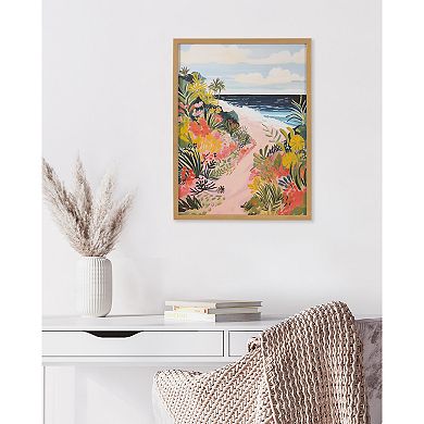 Gallery Tropical Bright Ocean Path Landscape Print by The Creative Bunch Studio