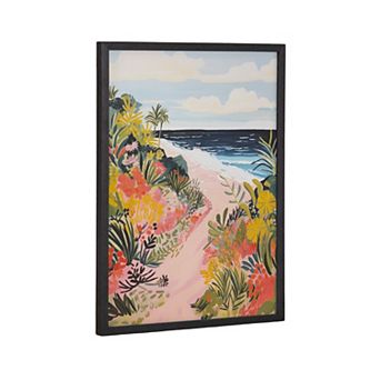 Gallery Tropical Bright Ocean Path Landscape Print by The Creative Bunch Studio