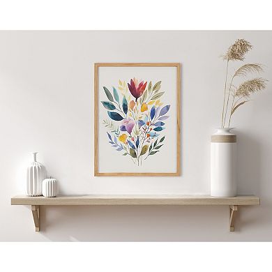 Gallery Jewel Tone Botanical Watercolor Bouquet Print by The Creative Bunch Studio