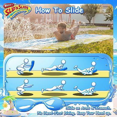Wham-O Slip N Slide Double Wave Rider 18ft with Boogie, for Kids 5-12 Years Summer Toys Easy Setup