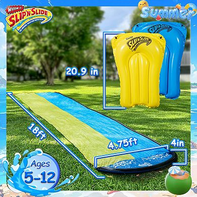 Wham-O Slip N Slide Double Wave Rider 18ft with Boogie, for Kids 5-12 Years Summer Toys Easy Setup