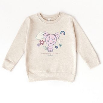 Mini Smiley Happy Amongst The Flowers - Toddler Graphic Sweatshirt