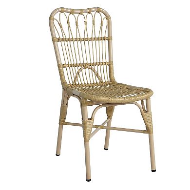 Merax Outdoor PE Wicker Patio Dining Chairs Set of 2