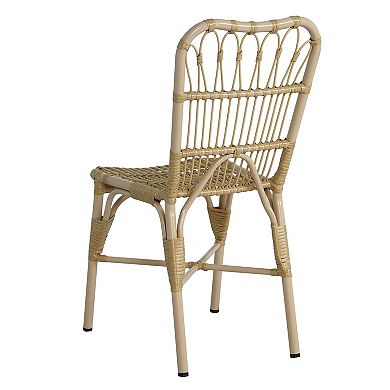 Merax Outdoor PE Wicker Patio Dining Chairs Set of 2
