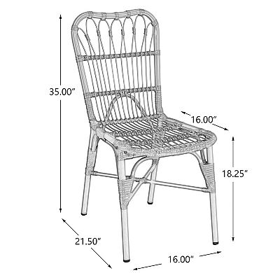 Merax Outdoor PE Wicker Patio Dining Chairs Set of 2