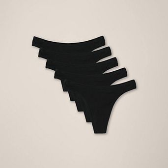 Everyday Mid Rise Thong 5-Pack Made With Cotton