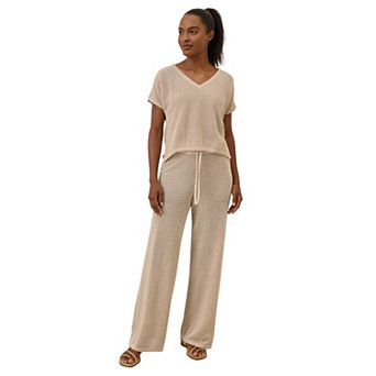 Beachside Crochet Knit Pant Made With Organic Cotton