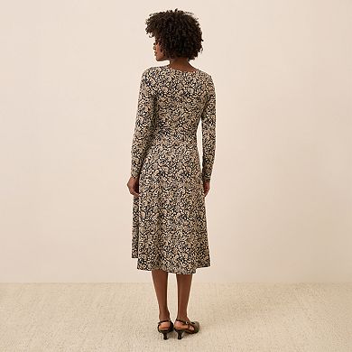 Fit & Flare Faux Wrap Dress