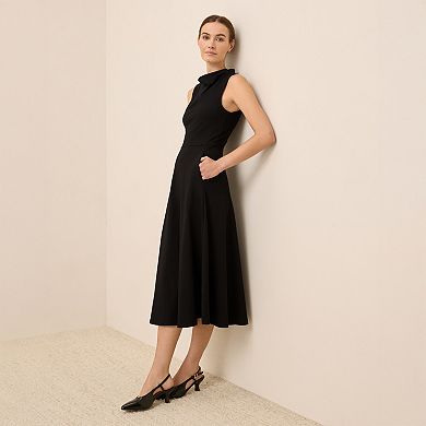 Fit & Flare Cowl Neck Dress