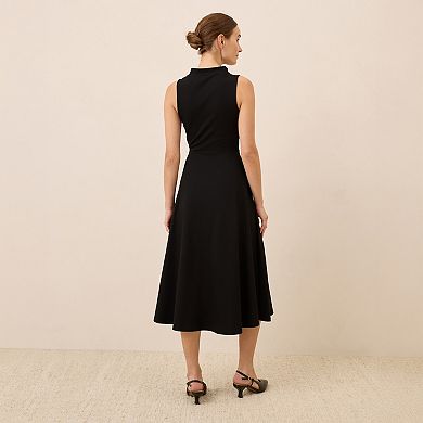 Fit & Flare Cowl Neck Dress