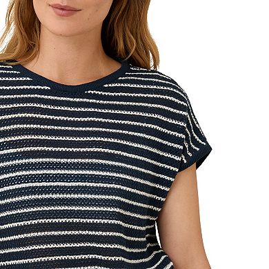 Beachside Crochet Knit Short Sleeve Top Made With Cotton