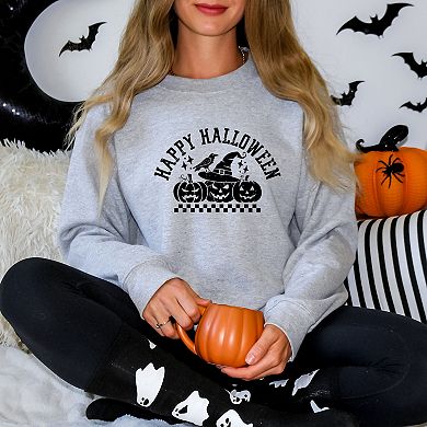 Happy Halloween Arch Distressed - Women's Graphic Sweatshirt