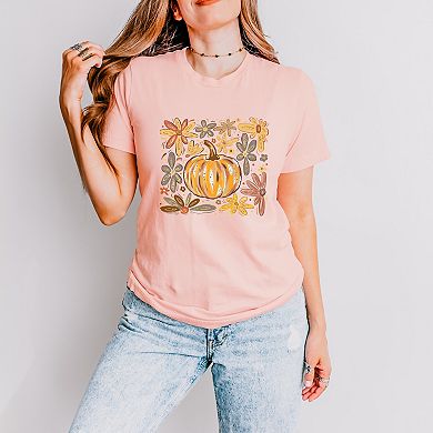 Fall Flowers And Pumpkin - Women's Short Sleeve Graphic T-Shirt