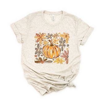 Fall Flowers And Pumpkin - Women's Short Sleeve Graphic T-Shirt