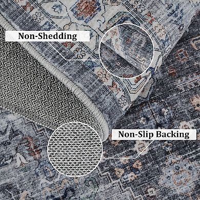 Vintage Living Room Area Rug Soft Washable Rugs for Bedroom