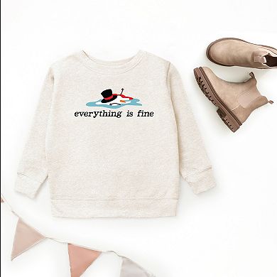 Everything Is Fine Melted Snowman - Youth Graphic Sweatshirt