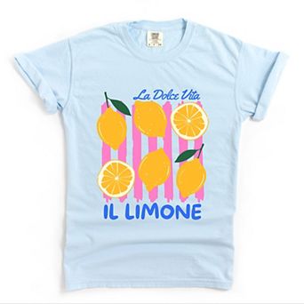 La Dolce Vita Lemons - Women's Garment Dyed Graphic T-Shirt