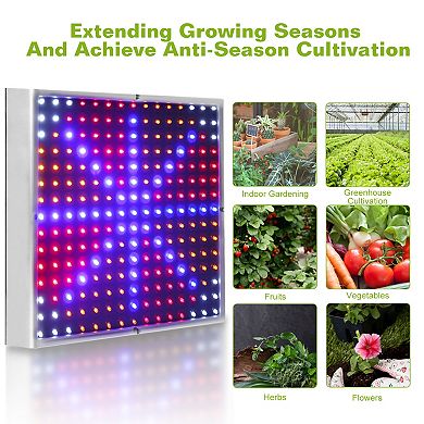 LED Grow Light Full Spectrum, 225 LEDs, 15W Hanging Lamp for Indoor Plants, Seedlings & Veg