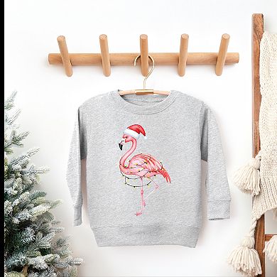 Flamingo Christmas Lights Watercolor - Toddler Graphic Sweatshirt