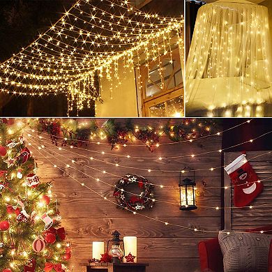 3M 300 LED Curtain String Fairy Lights with Remote, IP44 Waterproof for Party Xmas Decor