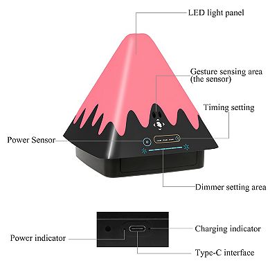 Touch Control Night Light 8-Color, 6-Level Dimmable LED Lamp with Timer for Bedroom & Camping