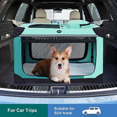 Collapsible Dog Crate 4-Door Foldable Pet Kennel