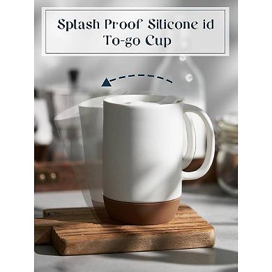 15 OZ Coffee Mug with Cork Bottom and Splash Proof Lid, Set of 2