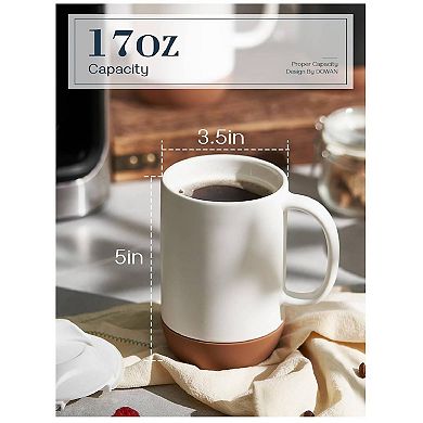 15 OZ Coffee Mug with Cork Bottom and Splash Proof Lid, Set of 2