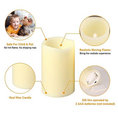 3Pcs Flameless LED Votive Candles Battery Operated, Flickering, w/ Remote & Timer Control