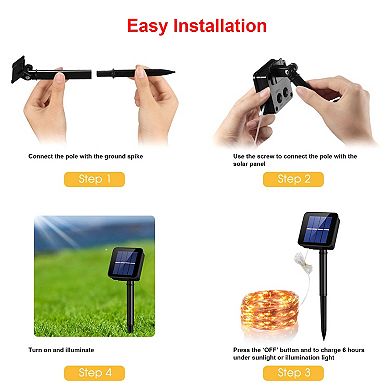 Solar Fairy String Lights 100 LEDs Outdoor Waterproof Copper Wire LED Lamps for Garden Wedding Party