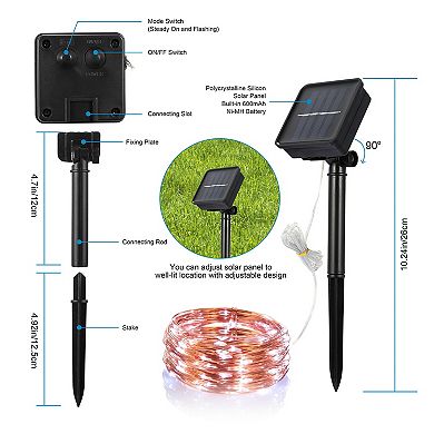 Solar Fairy String Lights 100 LEDs Outdoor Waterproof Copper Wire LED Lamps for Garden Wedding Party