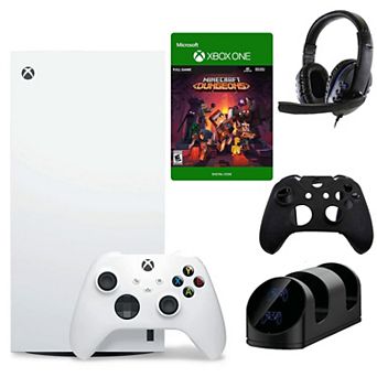 Xbox Series X Digital White Console with Minecraft Dungeons Game & Accessories