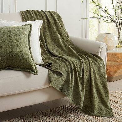 Market & Place Chenille Jacquard Textured Throw Blanket