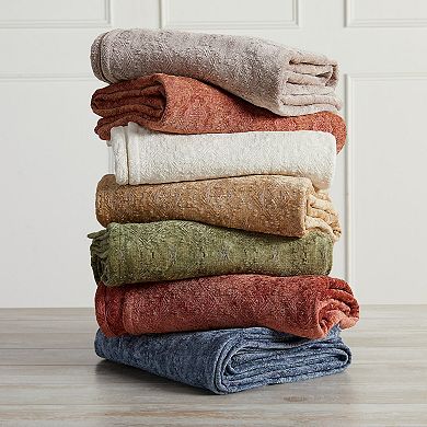 Market & Place Chenille Jacquard Textured Throw Blanket