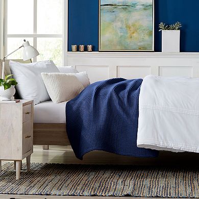 Market & Place Cotton Waffle Weave Bed Blanket