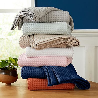 Market & Place Cotton Waffle Weave Bed Blanket