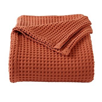 Market & Place Cotton Waffle Weave Bed Blanket