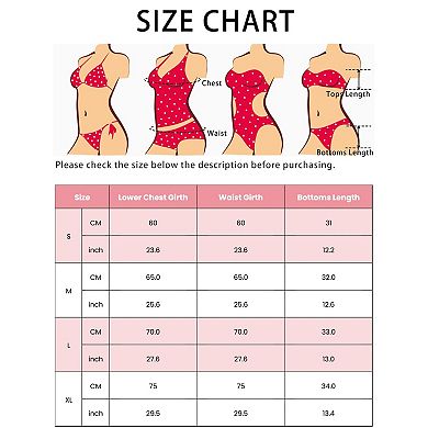 2 Sets Women's One Shoulder Bikini Sets, 2Pcs Push Up Top Tummy Control Bottom Swimwear Bathing Suit