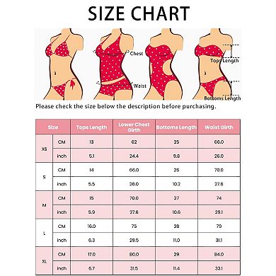 2 Sets Women's Metal Ring Bandeau Bikini Sets, 2 Pc Tie Side Bathing Suit High Cut Swimsuit Swimwear