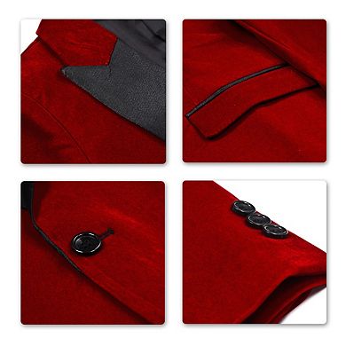Boys 6-14 2 pc Velvet Slim Fit One-Button Suit Set Formal Wedding