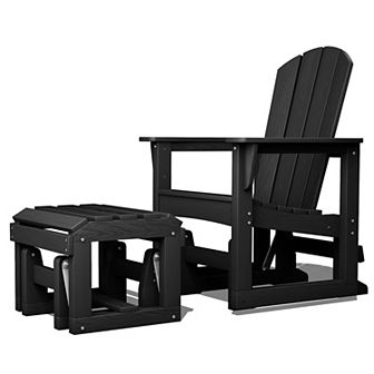 HDPE Patio Glider Chair with Footrest