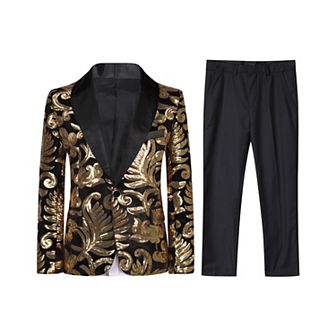 Boys 5-14 2 pc Sequin Slim Fit One-Button Suit Set Formal Wedding