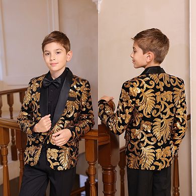 Boys 5-14 2 pc Sequin Slim Fit One-Button Suit Set Formal Wedding