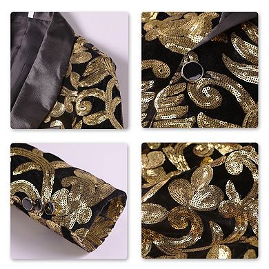 Boys 5-14 2 pc Sequin Slim Fit One-Button Suit Set Formal Wedding