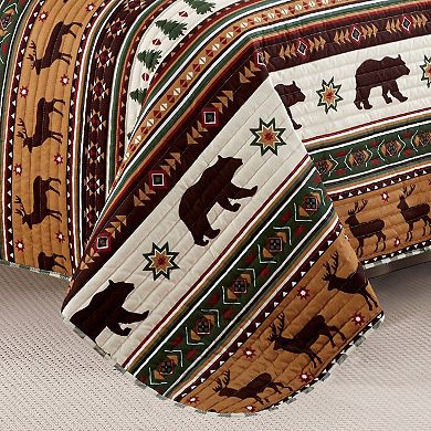 Market & Place Cedar Creek Reversible Lodge Printed Quilt Set