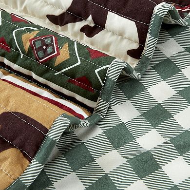 Market & Place Cedar Creek Reversible Lodge Printed Quilt Set
