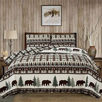 Market & Place Cedar Creek Reversible Lodge Printed Quilt Set