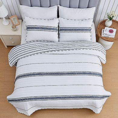 Market & Place Maeve Reversible Striped Quilt Set