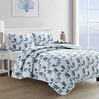 Market & Place Reversible Coastal Printed Quilt Set