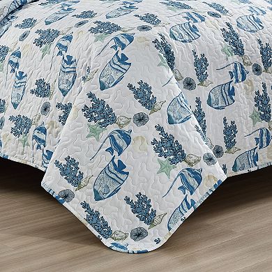 Market & Place Reversible Coastal Printed Quilt Set